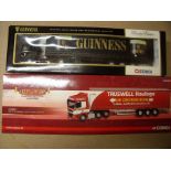 Two Corgi Limited Edition curtain siders including Truswell Haulage No CC13617 and a Guinness