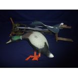 Motorised duck decoy, accessories, stands, decoy and large camouflage net