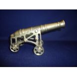 Brass scale model of a cannon with 8 inch barrel