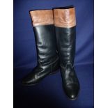 Pair of ladies black and tan size 39 riding boots