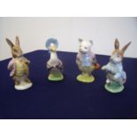 Group of four Beswick Beatrix Potter figures 'Jemima Puddle Duck', 'Pigling Bland', 'Mr Benjamin