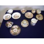 Selection of various Victorian and later cups and saucers, Worcester cream jug and bowl etc