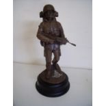 bronze effect Royal Artillery statuette of soldier with SA80 rifle (30cm high)