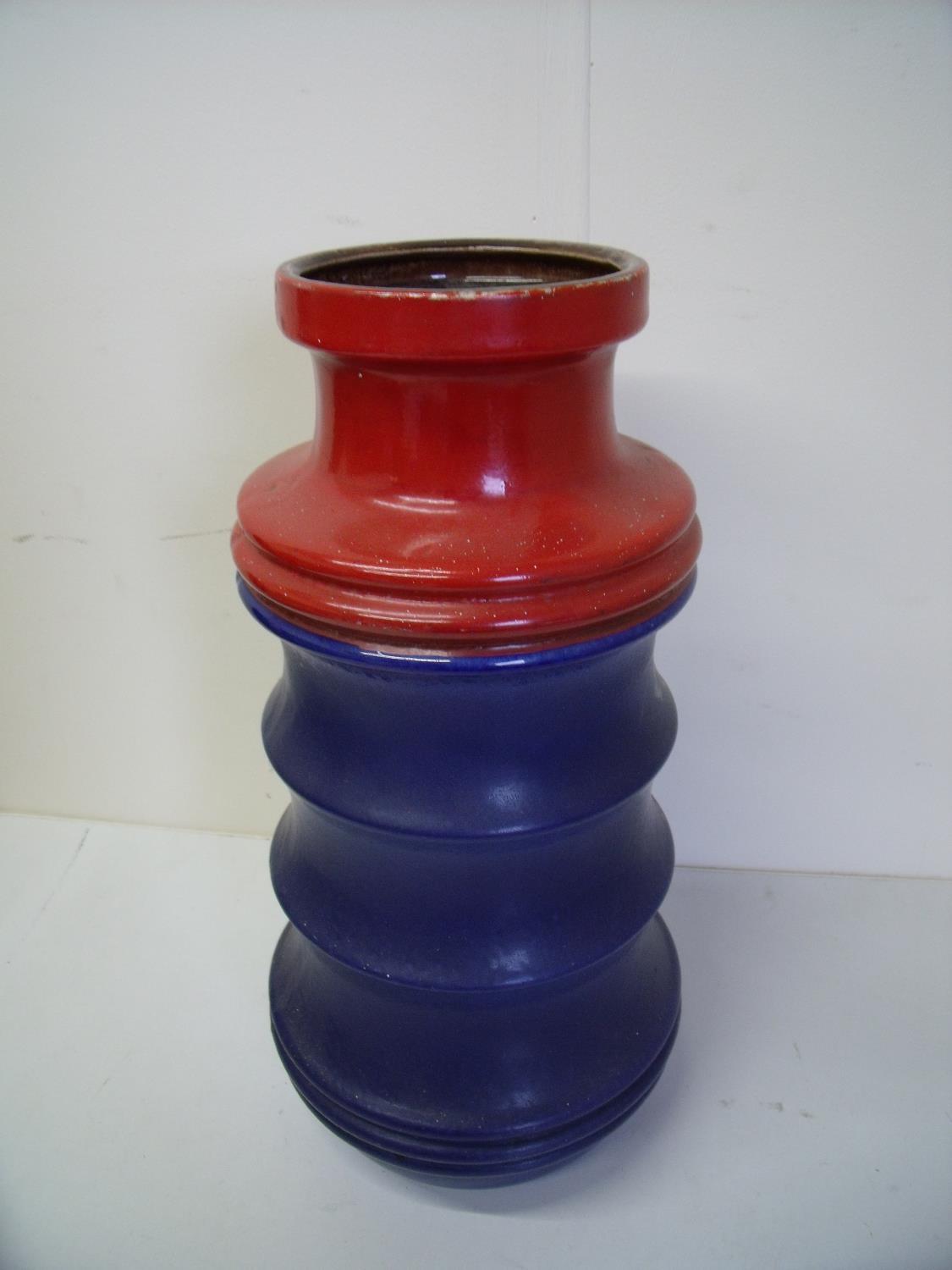 West Germany Studio pottery ceramic vase with ribbed detail