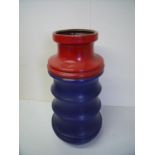 West Germany Studio pottery ceramic vase with ribbed detail