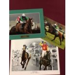 Mounted and signed photo of Timmy Murphy, a signed photo of A P McCoy and a signed photo of