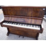 Late Victorian rosewood case upright piano by S. Bell York