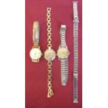 Three ladies wrist watches including Tell, Accurist and Vertex in 9ct gold case