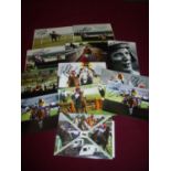 Eleven 6x4inch signed prints and a signed postcard, the postcard signed by Adam Hedge, Dougie