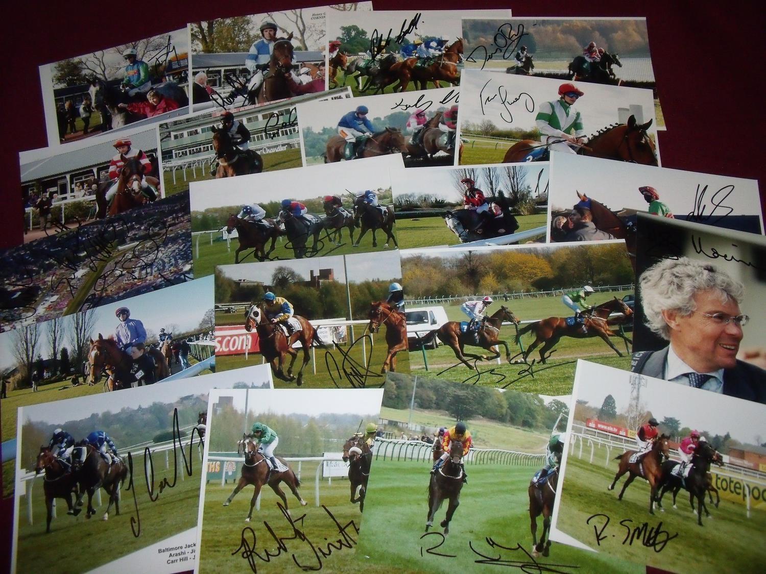 Twenty 7x5inch signed prints including T Murphy, Henry Oliver, Paddy Aspell, Denis O'Regan, Andrew