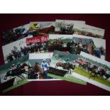 Twelve 8x6inch prints signed by various jockeys Tom Messenger, Tim O'Brien, Jack Doyle, Michael