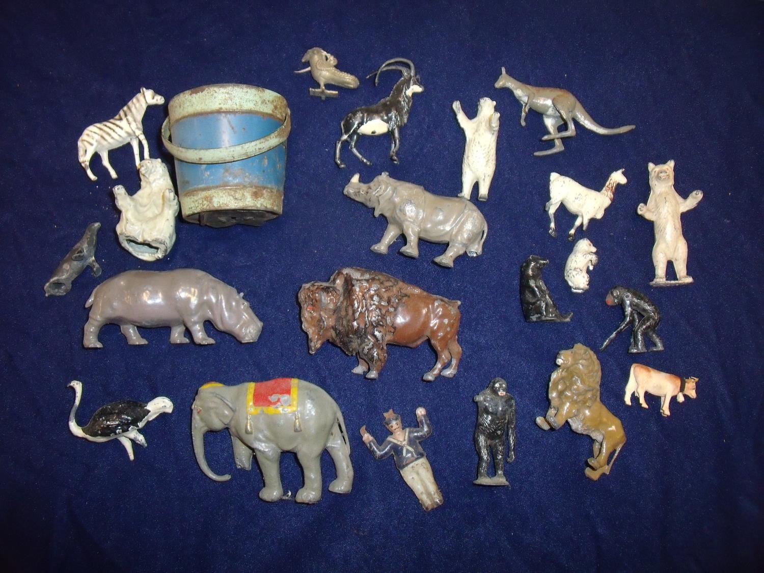 Collection of Britons and other led type animal figures