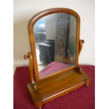 Victorian mahogany framed free standing dressing table mirror with single frieze drawer