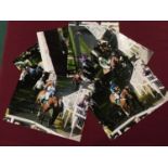 Six approx. 10x8inch photographs signed by Hadden Frost, Tom Scudamore, Jason McGuire, Timmy Murphy,