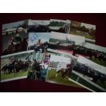Twelve 8x6inch coloured prints signed by Nick Scofield, Michael Murphy, Daryl Jacob, Timmy Murphy,