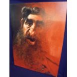 Sebastian Kruger limited edition No 64/99 print on canvas entitled 'Pop', depicting bearded