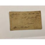 Piece of an envelope signed by Sir Henry-Vane Tempest dated 1813