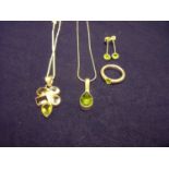 Small selection of modern silver mounted jewellery set with various coloured stones including rings,