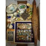 Interesting collection of various assorted items including carved wood figures, early carved and