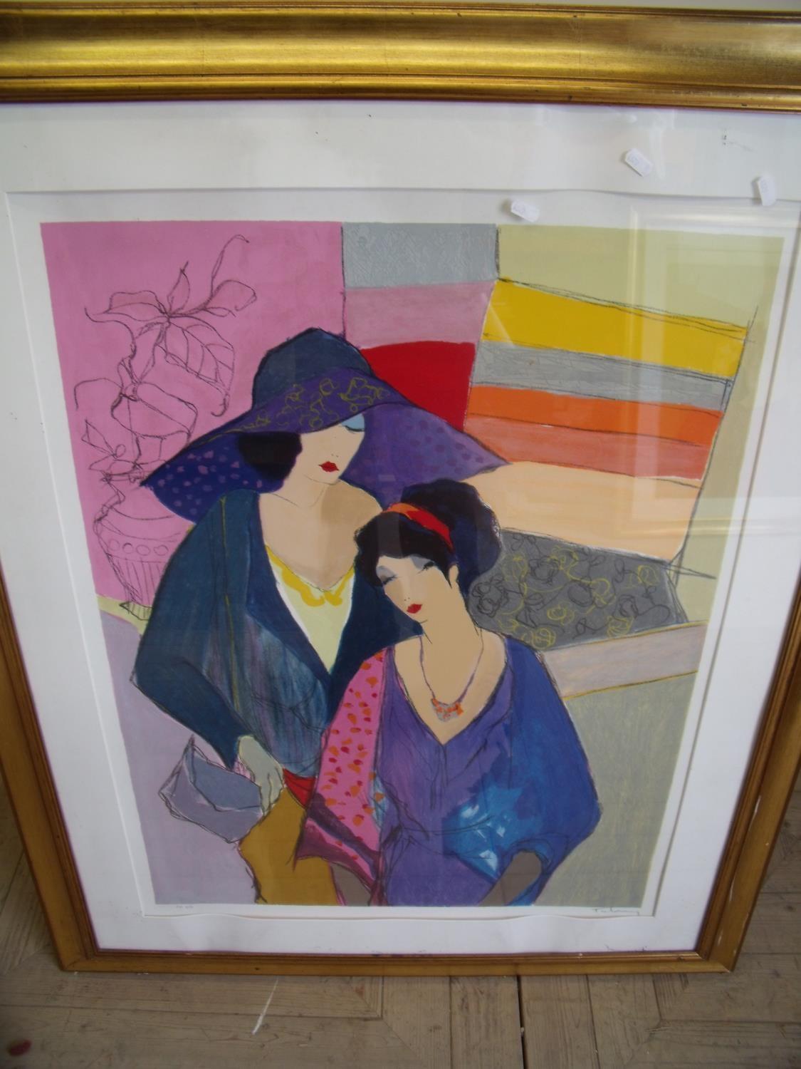 Extremely large gilt framed and mounted coloured limited edition artist proof print No 11/30, signed