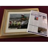 Framed and mounted photograph signed by Tony McCoy (45cm x 37cm including frame) and a copy of The