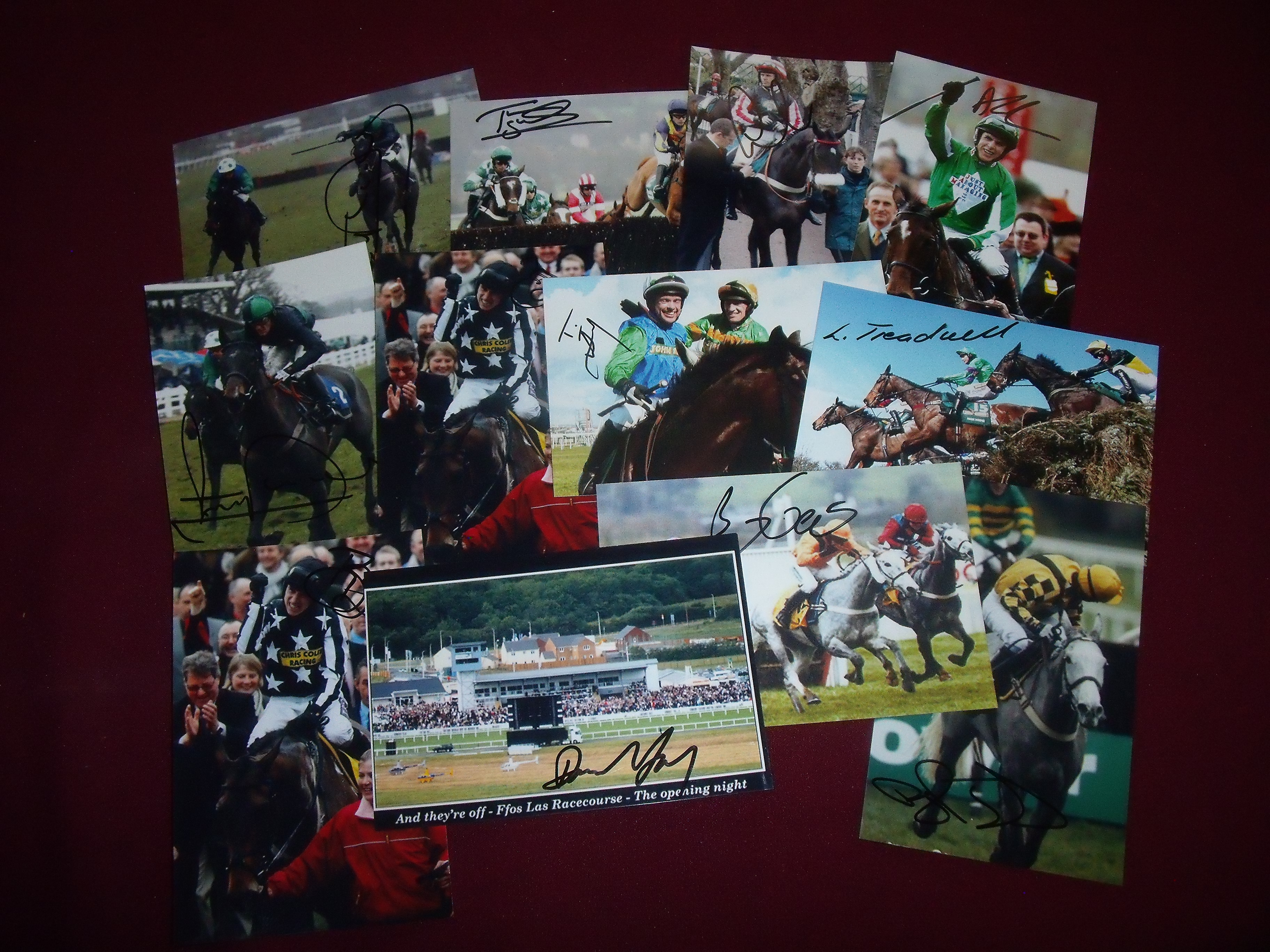 Twelve 6x4inch signed colour prints including Liam Treadwell, Tony McCoy, Paddy Brennan, Timmy