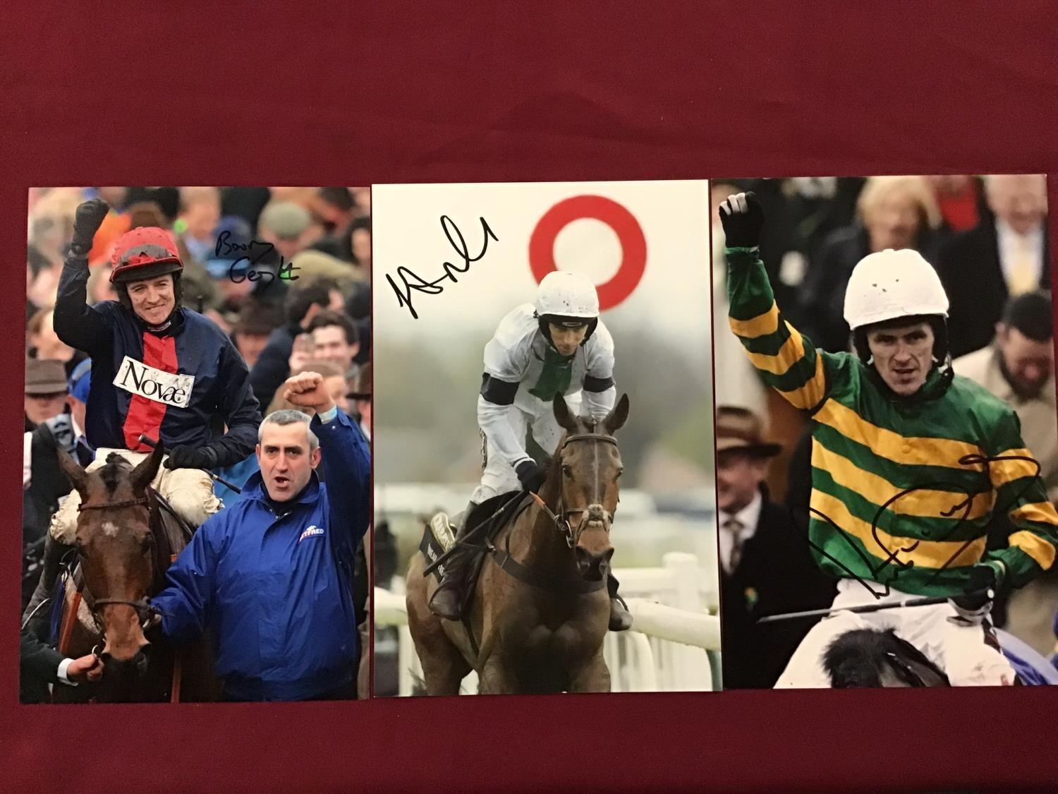 Selection of various 12.8inch colour prints signed by jockeys including Olivier Peulier, Oisin - Bild 3 aus 3