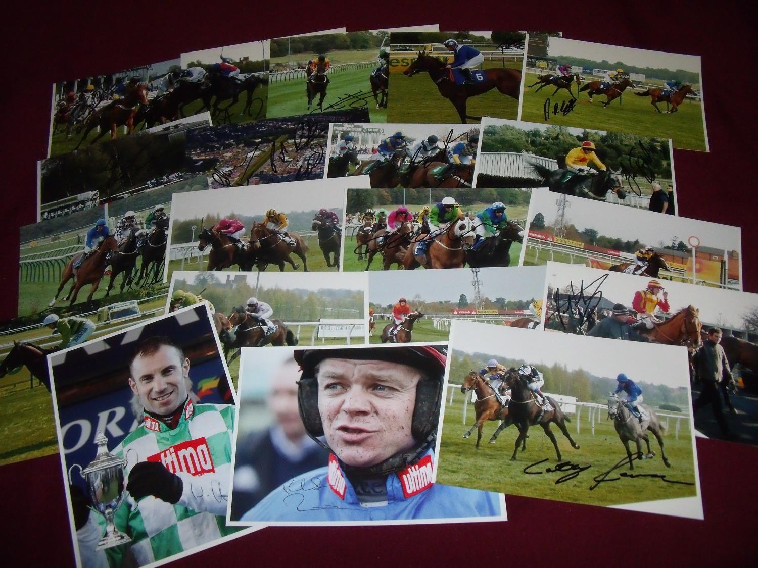 Twenty 7x5inch signed pictures including Denis O'Regan, Jack Doyle, Matt Dobbs, Royston French, T