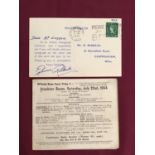 Official race card form Stockton Races on July 22nd 1944 and a postcard signed by Johnny Longden (2)