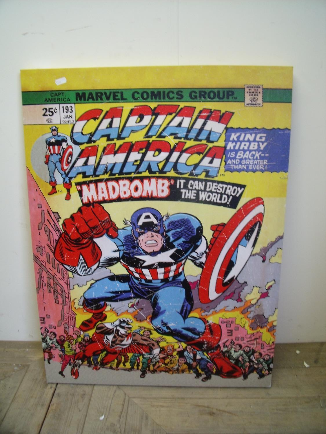 Captain America Marvel Comics print on canvas