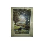 Framed and mounted limited edition No 39/350 signed Steven Townsend print of black Labrador in