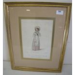 Gilt framed and mounted coloured print by E. Waldeck published by H. Berthound April 20th 1822