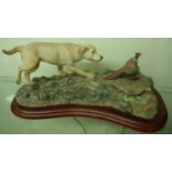 Border Fine Arts figure group of a yellow Labrador and pheasant A1440, from the Action Dogs