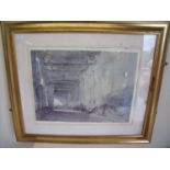Large gilt framed, mounted and signed Russell Flint print (105cm x 88cm including frame)