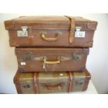 Set of three vintage suitcases