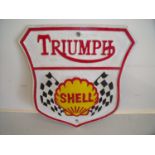 Reproduction cast metal Triumph Shell advertising plaque