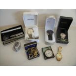 Selection of various gents wrist watches mostly Pulsar, Sekonda etc , pocket watch, table lighter,