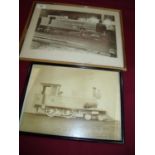 Two framed and mounted black and white photographic prints of steam tanks including REGM Co No8