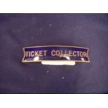 Midland region brass and enamel "Ticket Collector" railway small fishtail cap badge by JR Gaunt