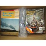 Three boxes of Railway World magazines from the 1970's - 1990's