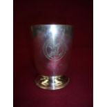 Large silver plated tankard with engraved crest for the Talyllyn Railway Company K.C.M 1953