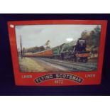 Reproduction tin Flying Scotsman LNER 4472 advertising sign (70cm x 50cm)