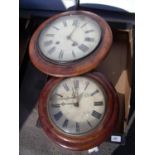 Late 19th C beech cased Postman's alarm and one other