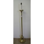 Early 20th C ecclesiastical style brass standard lamp base