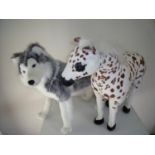 Soft toy type husky dog and a Appaloosa horse (2)