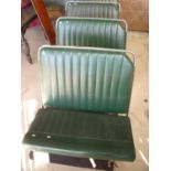 Set of four mounted vintage bus/coach type bench seats