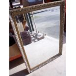 Gilt framed rectangular bevelled edge wall mirror (69cm x 98cm)