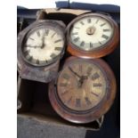 Late 19th C beech cased Postman's alarm and two others