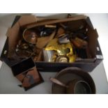 Large selection of kitchenalia and other items including brass table bell etc