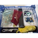 Selection of various assorted costume jewellery in one box